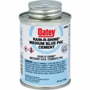 Oatey Rain-R-Shine 4 Oz. Medium Bodied Blue PVC Cement Pack of 24 30890  Pack of