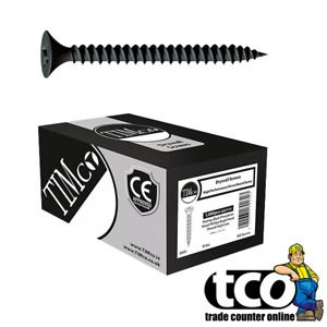 Timco Phillips Fine Thread Black Drywall Screws for Plasterboard All Sizes