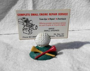 Vintage Cast Lead Golf Ball Paper Weight / Business Card Holder