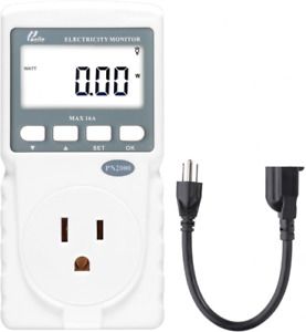 Plug-in Kilowatt Electricity Usage Monitor Electrical Power Consumption Watt