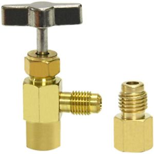 AC Can Tap Valve 1/4 and 1/2 Inch AC Freon Charging Hose with Tank Adapter