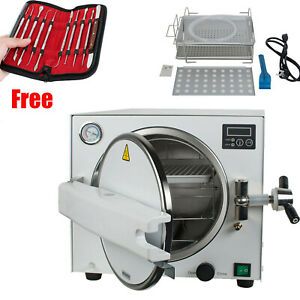 18L Medical Dental Steam Sterilizer Autoclave Equipment + Gift Wax Carving Tool