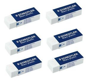 Staedtler  Mars Premium  Plastic Erasers   52650   6 Super Erasers  New