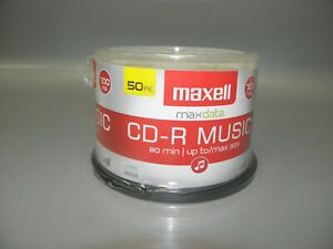 50-PK MAXELL MAXDATA CD-R MUSIC 700mb 32x 80min RECORDABLE DISCS NEW