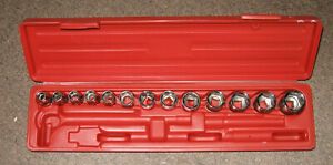 MIT 1/2&#034; 13 Piece 6 Point Socket Set 10 - 27 MM - Tekton Case -  Excellent