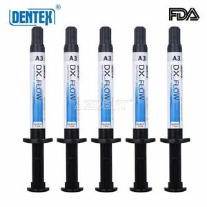 5X DENTEX Dental Flowable Light Cure Composite Medium Flow Radiopaque Color A3