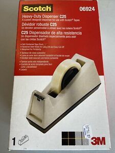 NIB 3M Scotch HD Weighted Desktop Tape Dispenser 3&#034; Core Plastic C25