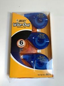 Bic Wite White Out Correction Tape 6 Pack EZ Correct NEW