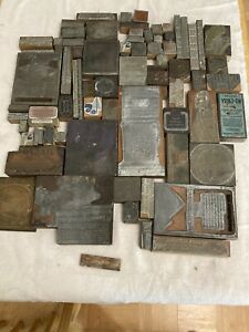Lot of 74 Vintage Printers blocks. advertisements. etc