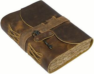 CUERO Vintage and Antique Handmade Leather Bound journal deckle edge paper