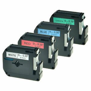 4 Pack 9mm Color Label Tape For Brother MK221 M-K221 M221 MK421 M521 MK521 MK721