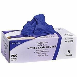 ProCure Disposable Nitrile Gloves Small 200 Count - Powder Free Rubber Latex ...