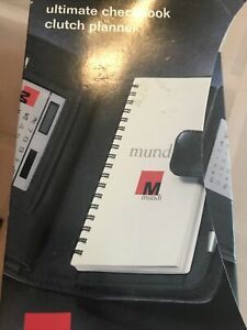 New Mundi Ultimate Checkbook Clutch Planner, Black, Zipper