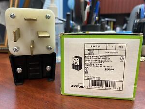 NEW LEVITON 8352P 50A 120/208V 3PH WYE 3P 4W STRAIGHT BLADE ANGLE PLUG