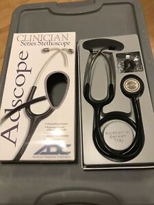 NEW Adscope Clinician Series Stethoscope 608BK - Adult 30&#034; Black Open Box