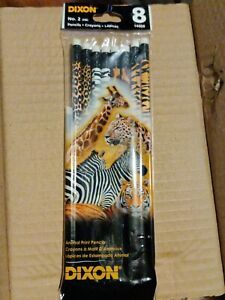 Dixon ANIMAL PRINT No #2 PENCILS Black CHEETAH Tiger ZEBRA STRIPE Giraffe