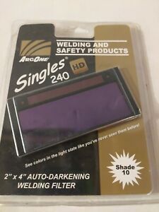 *NEW* ARCONE SINGLES 240 HD Auto Darkening Welding Filter Lens SHADE 10 2X4&#034;