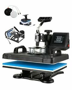 12&#034;x 15&#034; Heat Press Machine Tshirt Printing Press Machine Combo 5 in 1 Bule