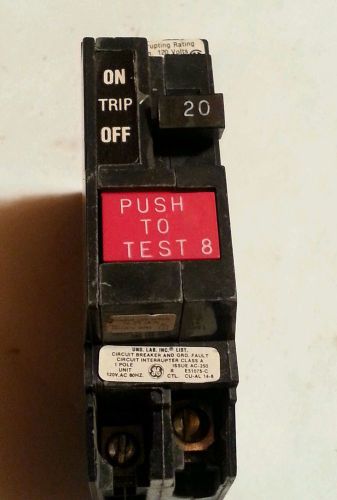Ge general electric 120volt 20 amp gfi gfci circuit breaker type thql for sale