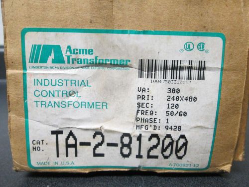 New acme transformer ta-2-81200 300 va, 50/60 hz ta281200 for sale