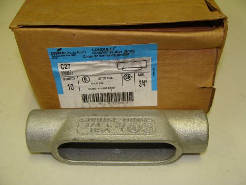 Crouse hinds c27 3/4&#034; form 7 c condulet iron conduit outlet fitting wire rigid for sale