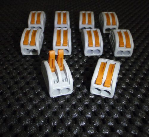 10pc  2-pole wire nut lever cage clamp crimp for sale