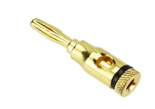 5PCS Musical Audio Speaker Cable Wire Gold-plated Black Banana Plug Connector