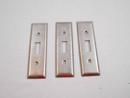 Lot of 3 1-Gang Toggle Switch Cover Wallplates (Stainless Steel) 4.5 x 1.25 in