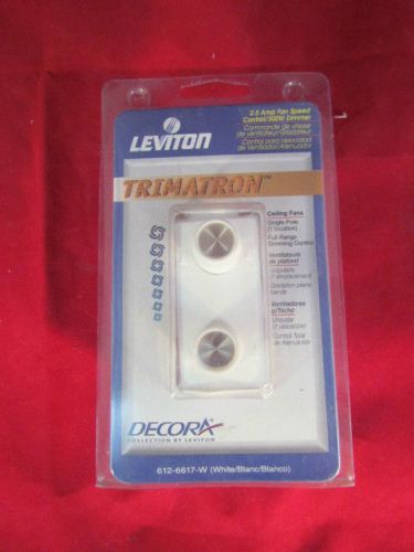 New - leviton trimatron fan speed control dimmer 612-6617-w for sale