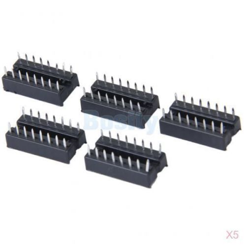 5x 5 16 pin dip dip16 ic socket adapter solder type test sockets pitch 2.54 mm for sale