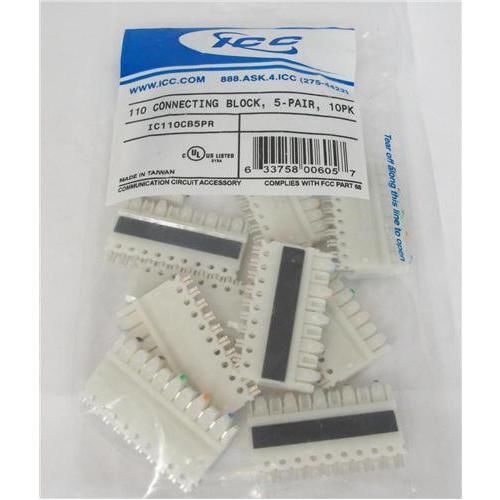 Icc ic110cb5pr 110 connecting block, 5-pair, 10pk for sale