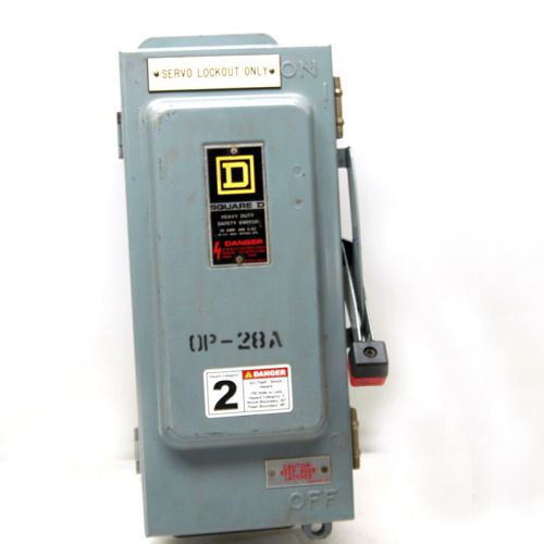 Square d hu361awk safety disconnect switch 30 amp 600 volt 3 pole non-fusible for sale