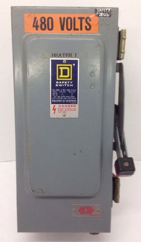 SQUARE D COMPANY 600V 30A SAFETY SWITCH ENCLOSURE BOX H361A SER. E1