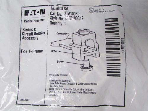 Eaton cutler hammer 3ta100fd lug terminal kit f frame 3 pole 624b100g19 for sale