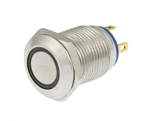 Angel eye blue led light 3v 12mm stainless steel momentary push button switch no for sale