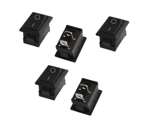 5 Pcs AC 250V/6A 125V/10A Black Plastic 2 Pins ON OFF SPST Rocker Switches
