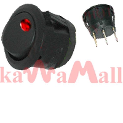 Round 12v red snap led rocker switch toggle car spst for sale