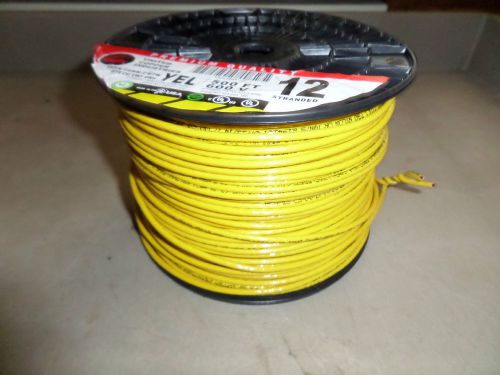 12 THHN THWN MTW stranded copper wire 500&#039; NEW Yellow