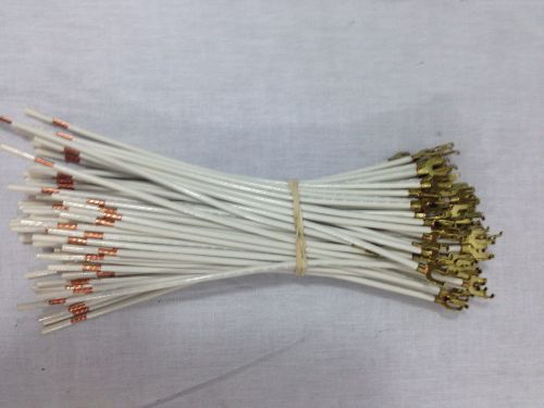 25 8&#034; power pig tail lead wire 12 awg str electrical white #10 fork 10062 for sale