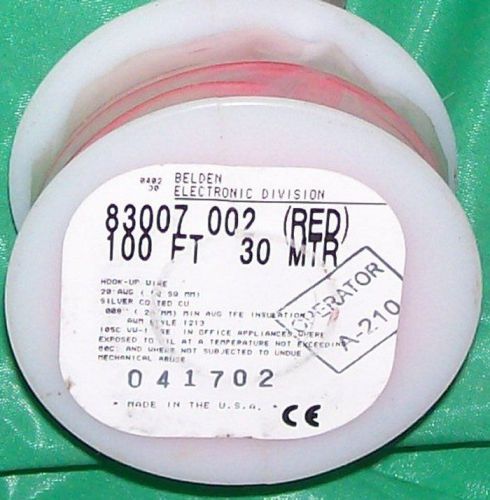 100&#039; spool/roll silver-coated copper hook-up wire,20awg belden,stranded,tfe ins. for sale