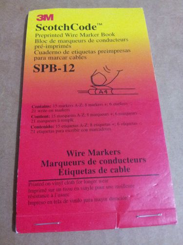 3M ScotchCode Pre-Printed Wire Marker Book SPB-12 BRAND NEW !!!