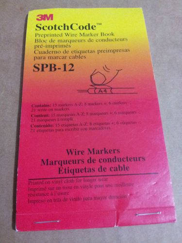 3M ScotchCode Pre-Printed Wire Marker Book SPB-12 BRAND NEW !!!