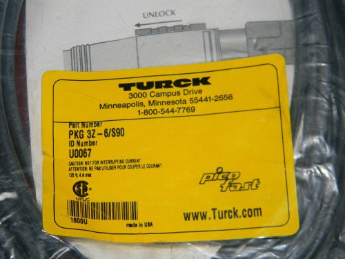 Turck PKG 3Z-6/S90 U0067Pico Fast 6 Meter Cordset 125V 4 A SEALED PACK