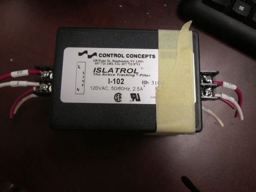Control Concepts, Isatrol Filter, I-102, 120 VAC, 2.5A, Lot of 2