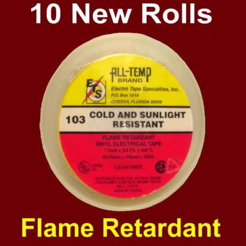 10 new rolls all temp vinyl electrical tape,7.5m yellow for sale
