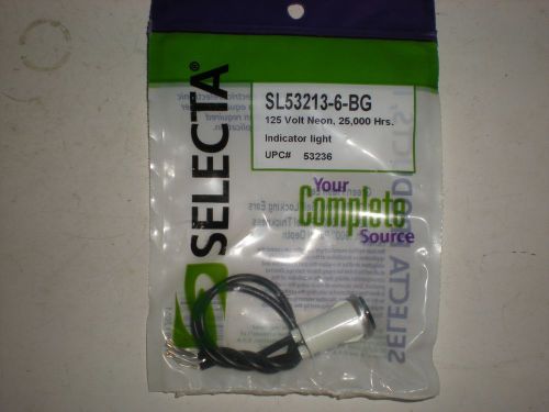Selecta sl53213-6-bg sl532136bg 125v neon green indicator light new for sale