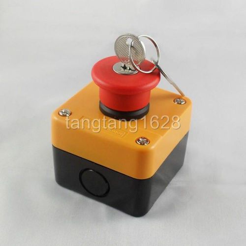 Waterproof Emergency STOP Push Button Switch with key