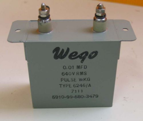 NOS WEGO 0.01MFD 640V RMS 6246/A Paper Oil Canned Capacitor Klangfilm TUBE AMP