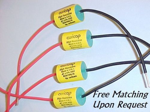 0.47uf at 400v auricap audiophile tubular axial leaded film capacitors : qty=4 for sale