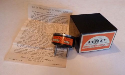 Vintage BLILEY BC3 Frequency 7159 WWII Quartz Radio Mounted Crystal w/Box &amp; Info